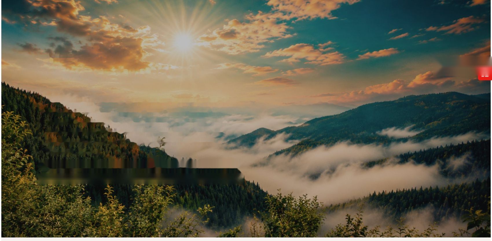 Sunrise over a mountain valley